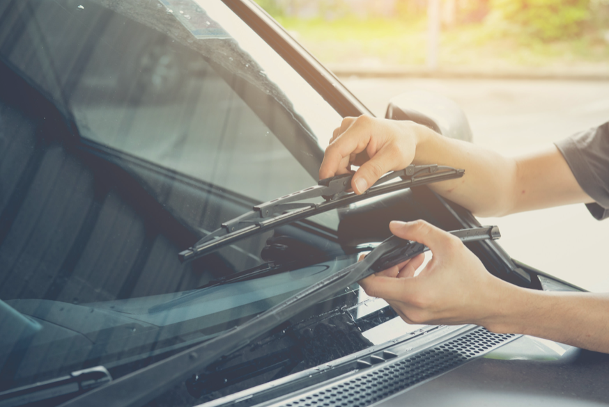 windscreen wipers on car